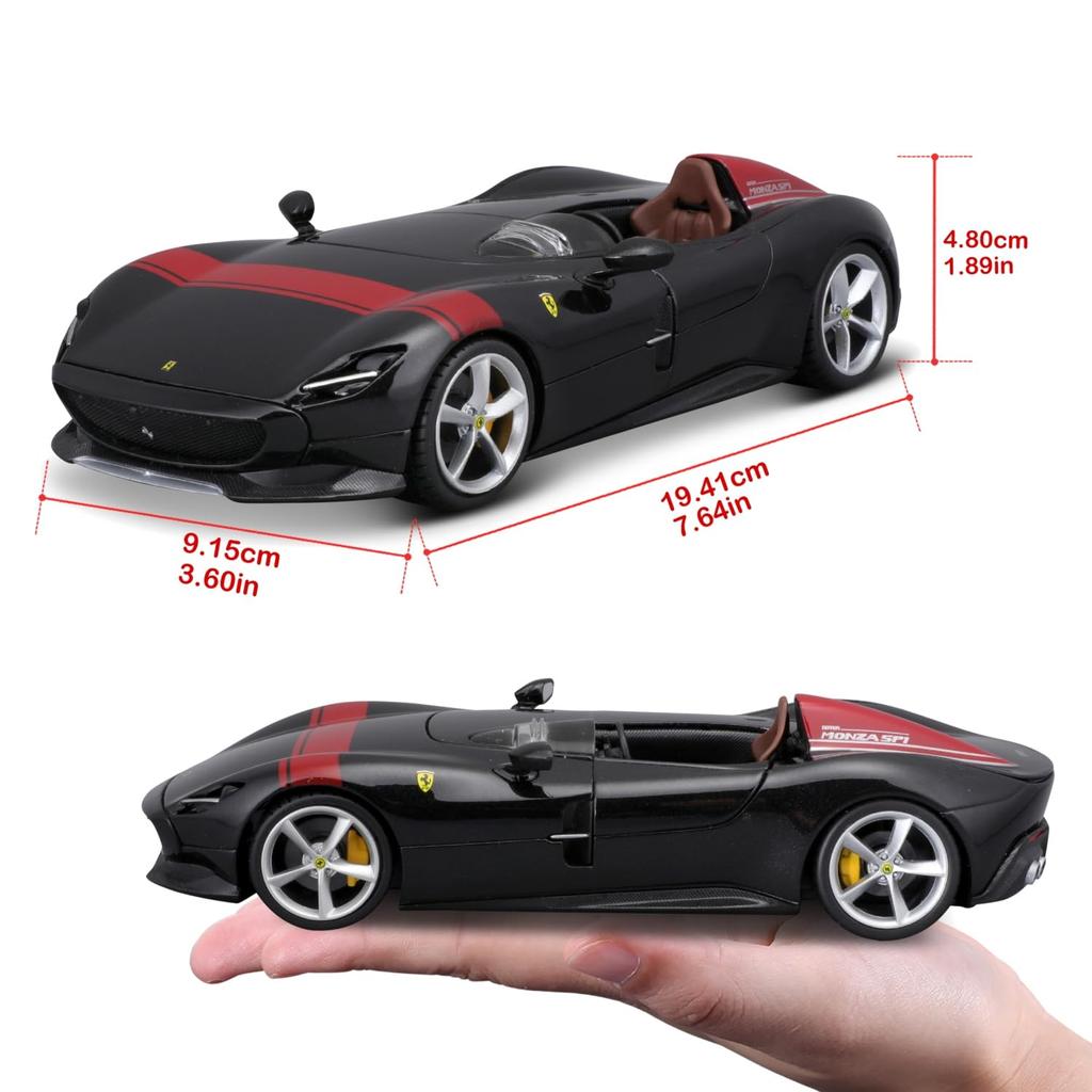 Bburago Масштабная модель Ferrari Monza SP1 Черная Гонка Литье под давлением Готовая BK 1/24 Автомобиль, Модель, 18-26027