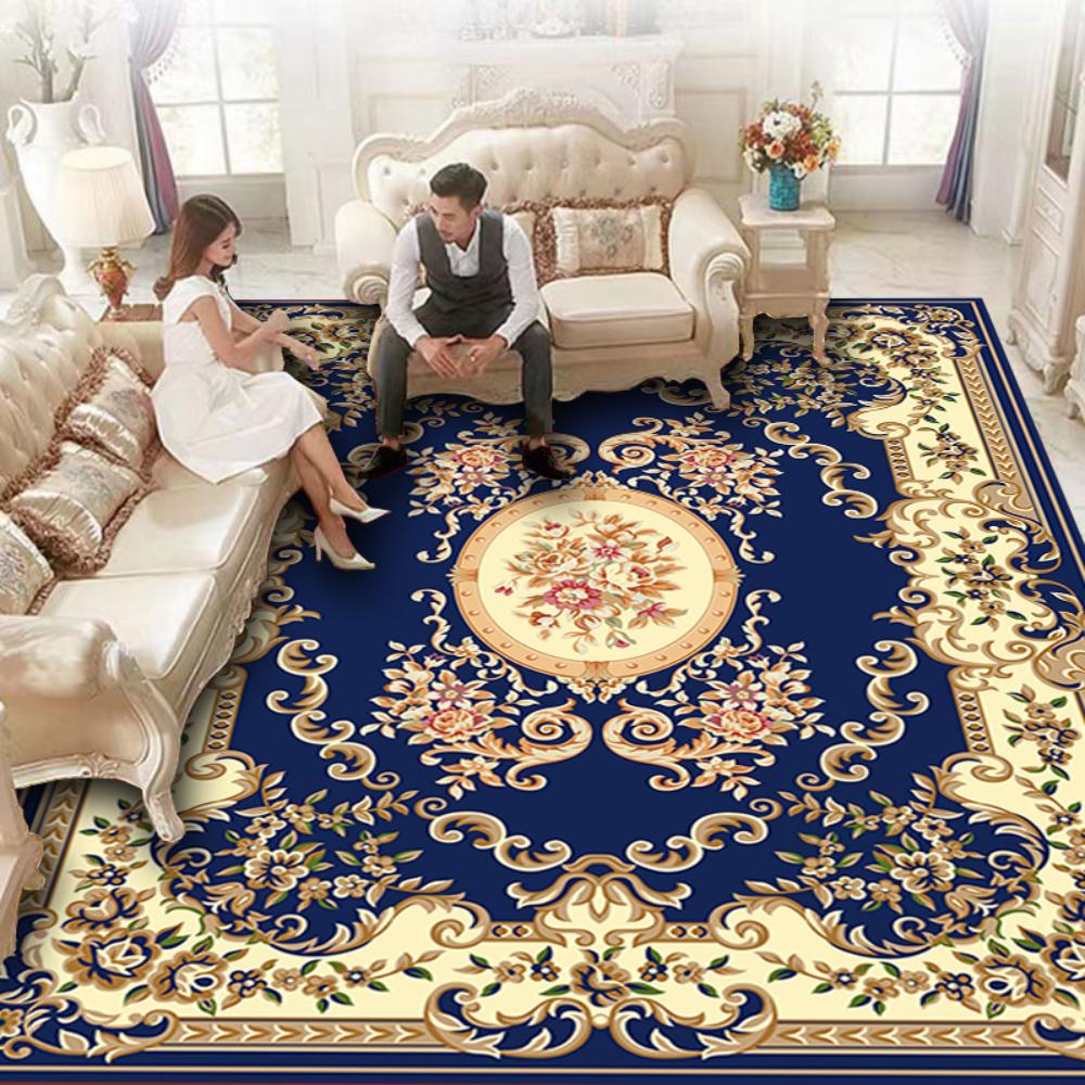 Роскошный персидский ковер с красным и синим принтом для декора гостиной, коврик под диван, прикроватный мягкий коврик, кухонный коврик для стола, нескользящий коврик для пола, коврик для прихожей