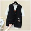 Women's British Style Suit Vest with Loose Fit Design for Spring Coat