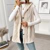 Европейская и американская мода Женский однотонный плюшевый кардиган с капюшоном Теплый жилет