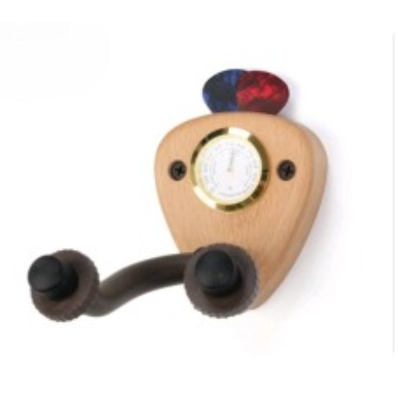 Настенный держатель для нескольких инструментов с гигрометром - Креативная подставка для гитары, укулеле, скрипки и мандолины, экономящая место и контролирующая влажность