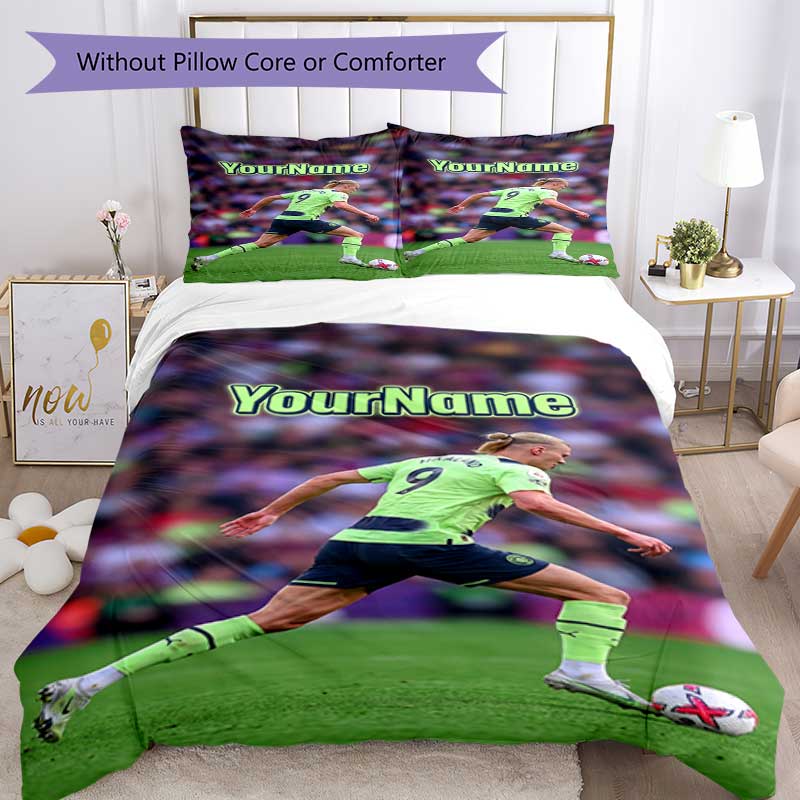 Haaland 5 Customize your name Bedding Set Breathable Duvet Cover with Pillowcases Home Decoration Birthday Gift