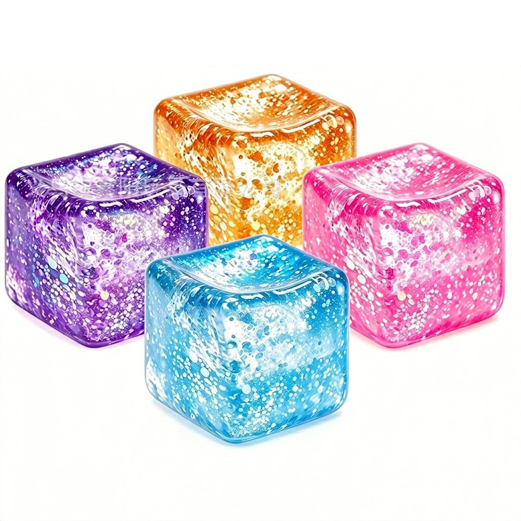 5.5Cm Jumbo Aurora Cube Maltose Squishy Toy Galaxy Glitter Sugar Filled  Squeeze Ultra Slow Rising Sensory Fidget Relief Toy