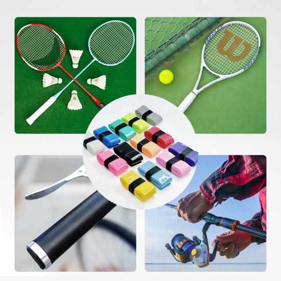 12 шт. самоклеящиеся ленты для захвата Pickleball, устойчивые к скольжению, супер впитывающие, яркий цвет, универсальная лента для захвата теннисной ракетки, Overgrip