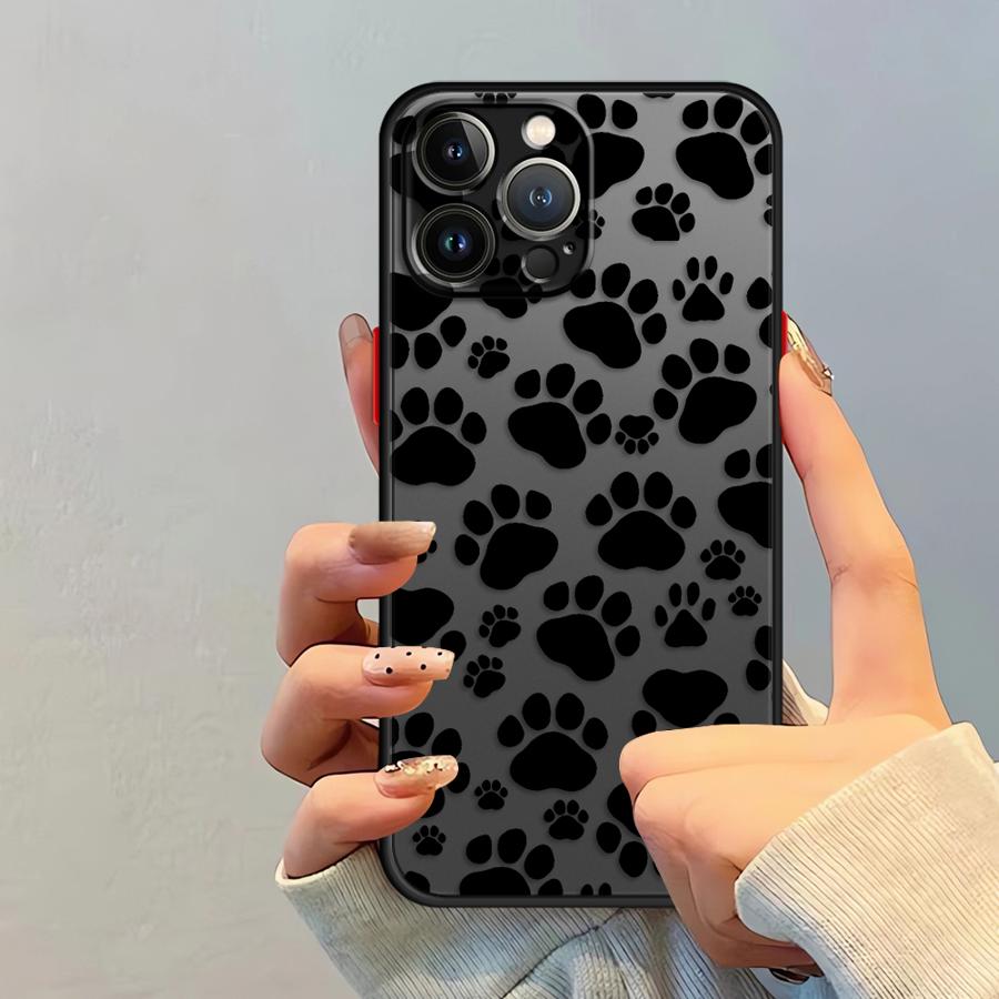 Чехол для iPhone 17 Pro Max 11 Air XS XR 14 12 16 Plus 7 8 SE 15 13 Mini Funda Задняя крышка телефона Милые отпечатки лап домашних животных