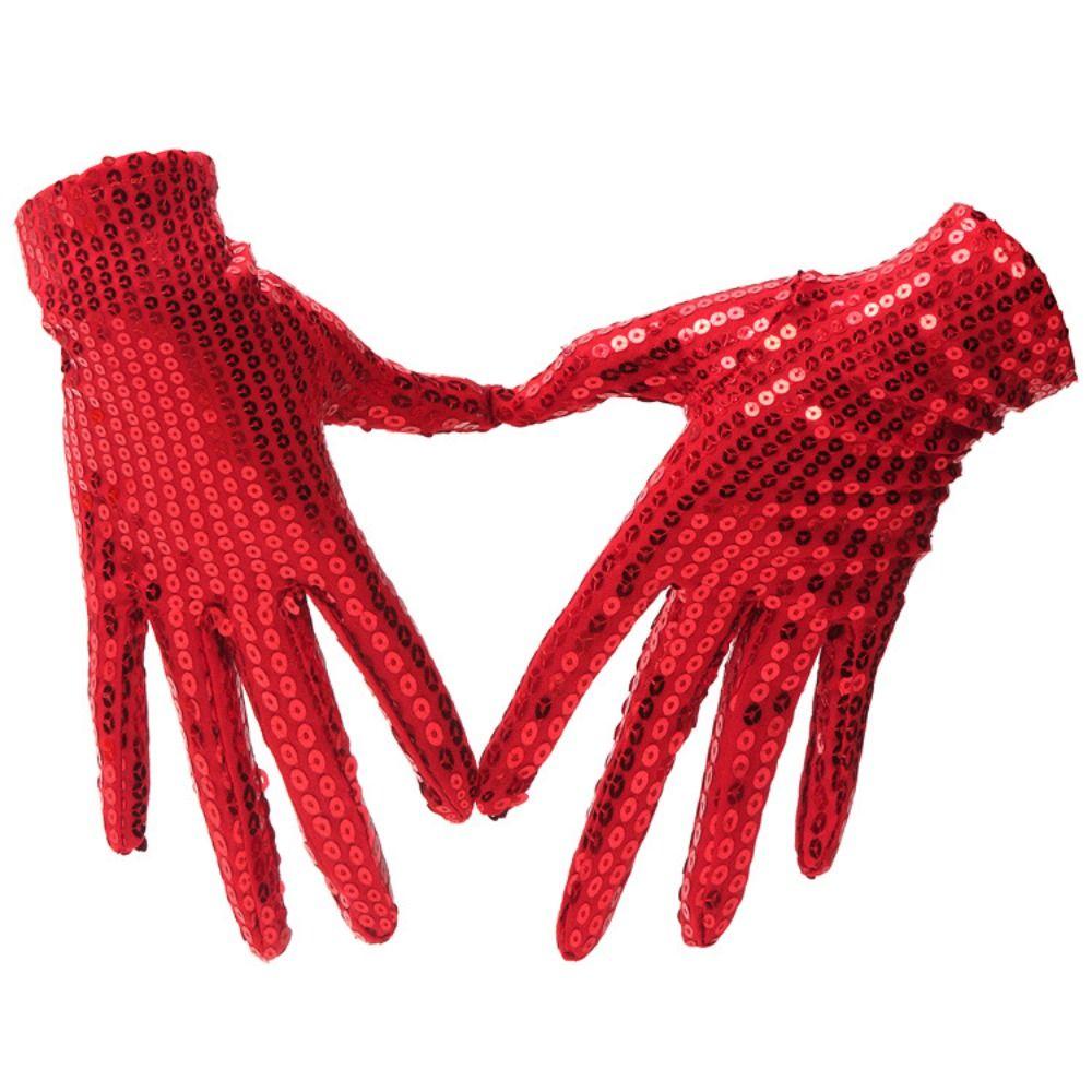 Punk Disco Costume Gothic Club Handwear Dancing Gloves Shining Sequins Gloves Performance Mittens