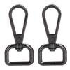 20pcs Lobster Claw Clasps Rotating D Ring Metal Black Lobster Clips for DIY Purse Bag Hammock