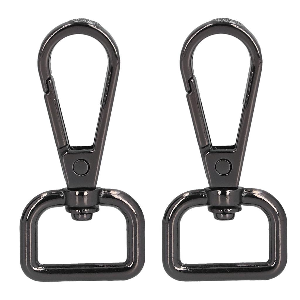 20pcs Lobster Claw Clasps Rotating D Ring Metal Black Lobster Clips for DIY Purse Bag Hammock