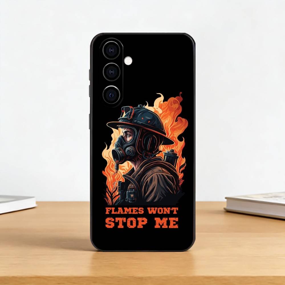 F-Fireman Firefighter Phone Case For Samsung Galaxy A73,A72,A71,A70,A53,A52,A51,Soft Silicone Black Cover