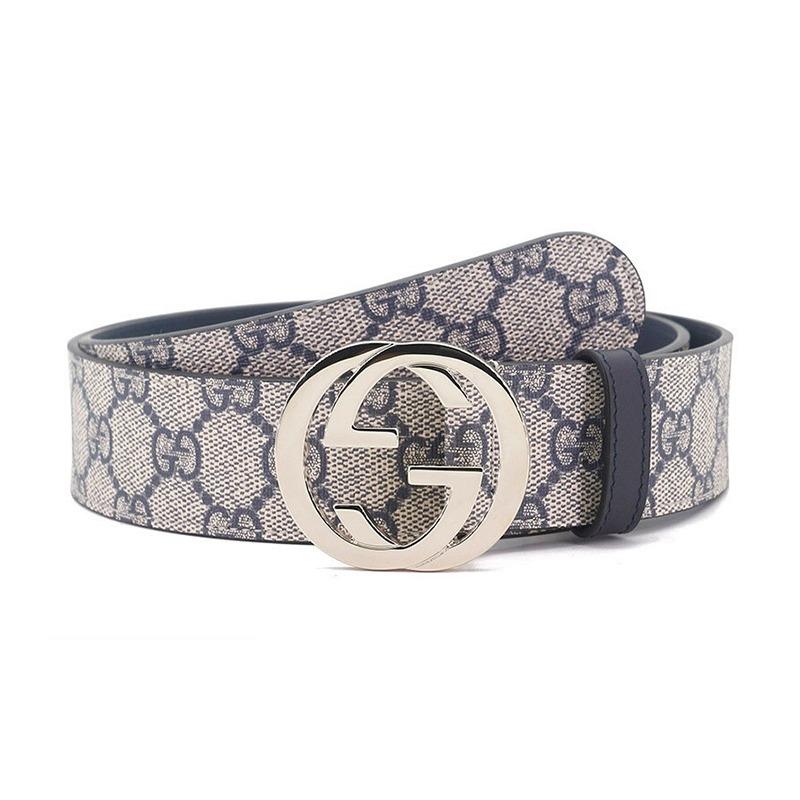 Gucci Пряжка-логотип Gucci Interlocking G из ПВХ, серия Interlocking G, одинаковый стиль для мужчин и женщин, 370543-KGDHG-4075 Кожаная подкладка
