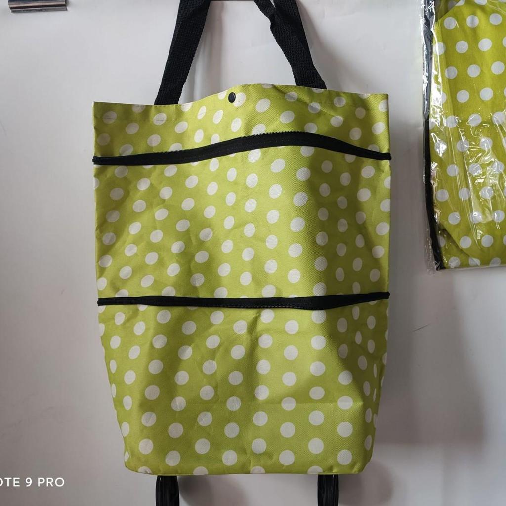 Складная полиэстеровая тележка для покупок на колесах - Портативная сумка-тележка