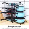 1 Set Pot Storage Shelf Retractable Strong Bearing Capacity Iron Extensible Divided Movable Pan