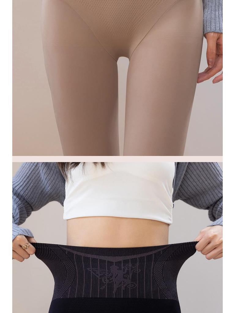 Колготки телесного цвета с высокой талией, светочувствительные, для женщин, с принтом «Осень/Зима»