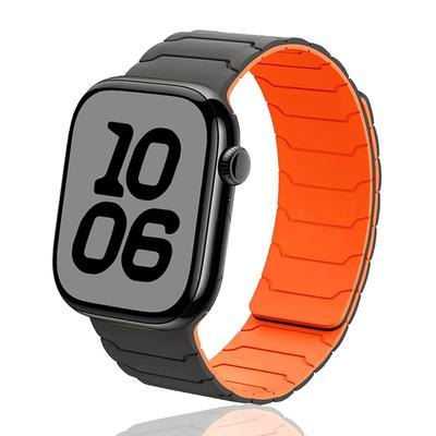 Магнитный ремешок для Apple Watch Ultra 2 49 мм 46 мм 44 мм 41 мм 45 мм 42 мм, силиконовый браслет для iWatch Series 10 9 8 7 6 5 4 SE.