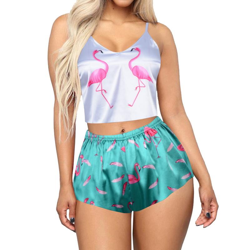 Высокая мода Beatuiful женский пижамный комплект с принтом, комплект из двух предметов, камзол без рукавов, свободные шорты с эластичной резинкой на талии, женская домашняя одежда