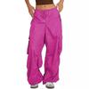 Women Cargo Pants Adjustable Drawstring Wide Leg Summer Trousers with Multi Pockets