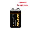 Новый литий-ионный аккумулятор USB 9 В 1000 мАч 6F22 для мультиметра, микрофона, игрушки, детектор дыма с дистанционным управлением