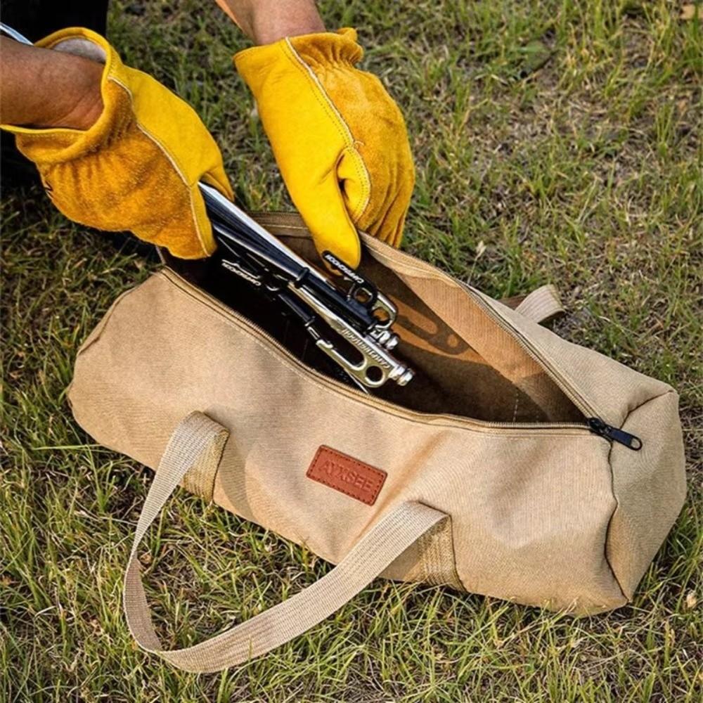 Oxford Cloth Camping Tent Storage Bag Cylindrical Bag Hiking Tool Handbag  Outdoor