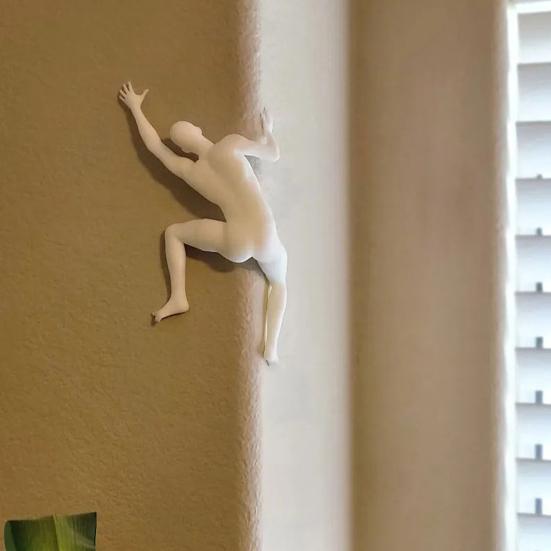 Climber Wall Decoration PVC Modern Adhesive Climbing Man Figurine Statue Sculpture Home Office Wall Art Ornament Climbing Enthusiasts Festival Gift
