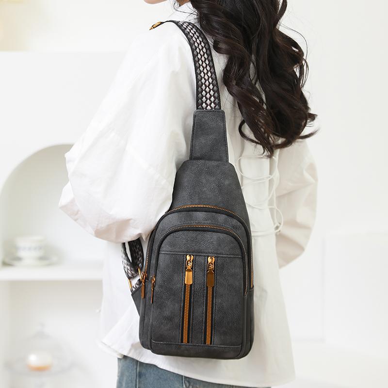 Большая вместительная ретро-сумка на грудь для женщин, сумка через плечо, дорожная сумка из искусственной кожи