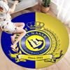 Al-Nassr FC Round Area Rug,Carpet Rug for Living Room Bedroom Sofa Playroom Decor,Non-slip Floor Mat