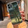 Чехол для телефона для iphone 17 Air 17 Pro Max 16 15 14 13 Pro Max 15 16 Pro 15Plus Японский стиль Искусство Журавль Гора Фудзи