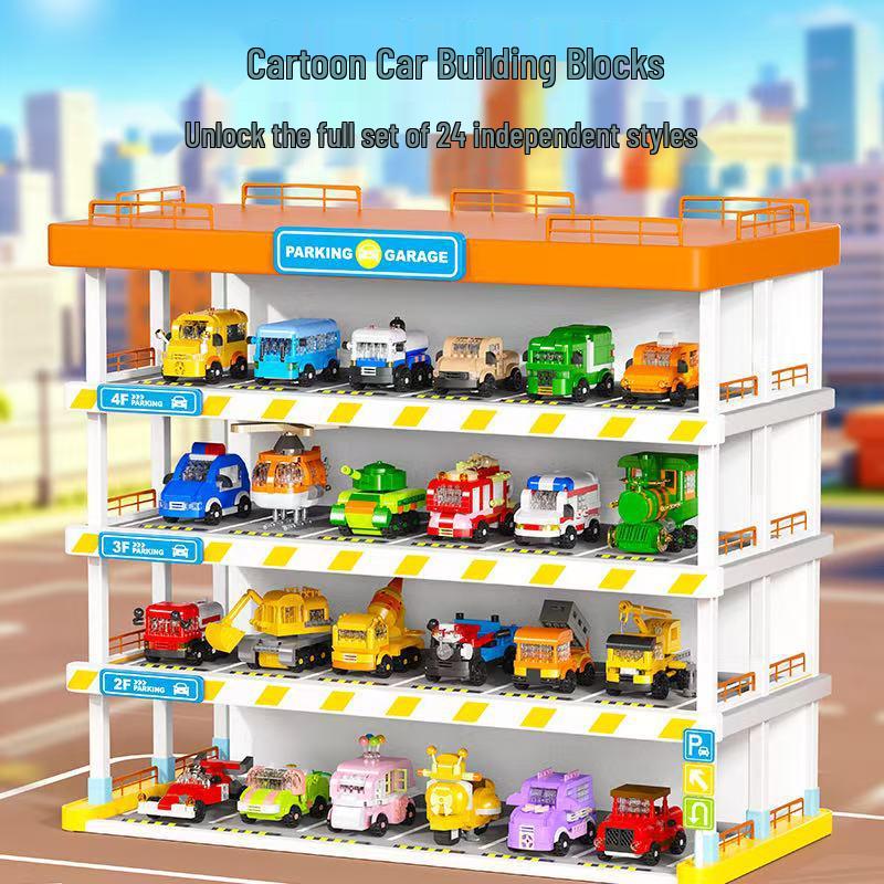 2026 Micro-Particle Cartoon Car Building Blocks for Boys - Educational Assembly Toys