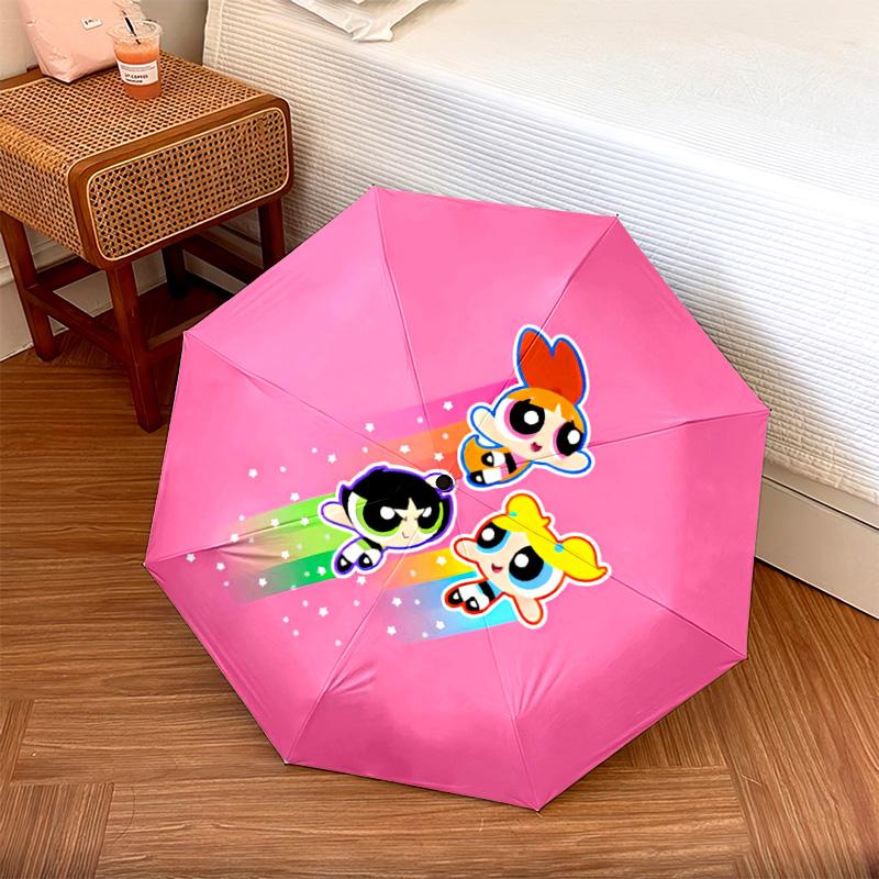 1 шт. Автоматический складной зонт - Мультяшный узор, Портативная и складная конструкция с 52 спицами, Рождественские и новогодние подарки
