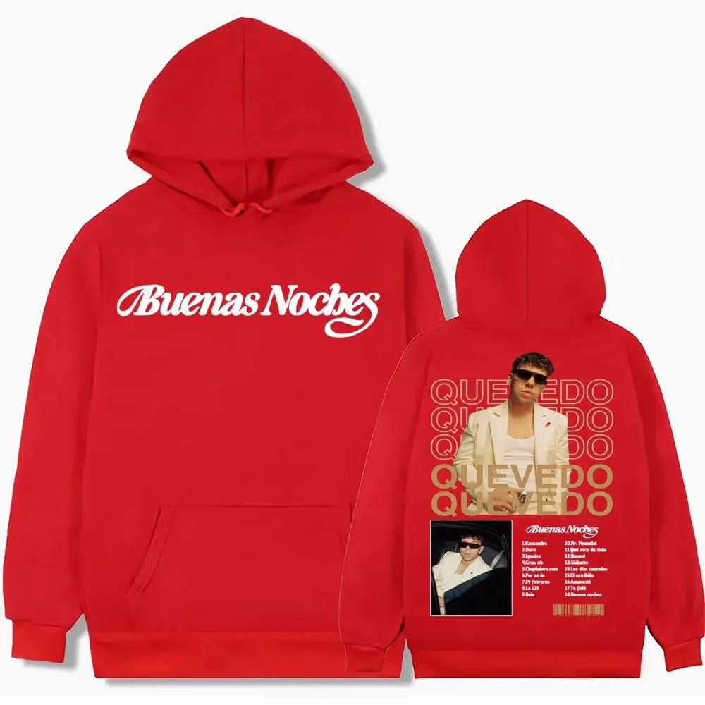 Autumn Winter QUEVEDO Buenas Noches Album Tour Printed Hoodie Men Women Hip Hop Trending Casual Oversized Y2k Pullover Tracksuit Female Male Clothing