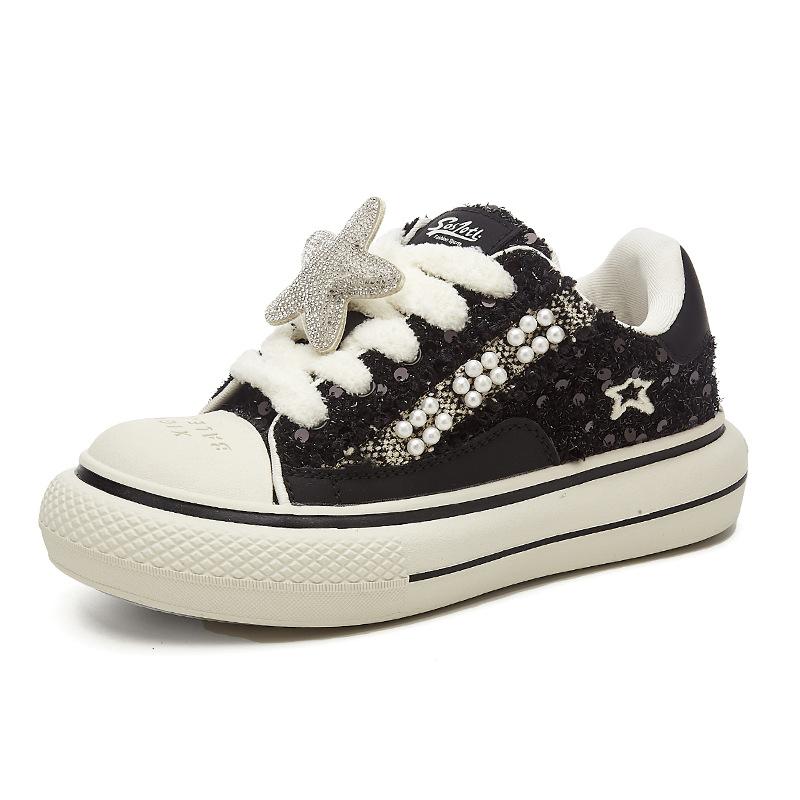 TTKJ Maillard Brown Fat Star Shoes Women's 2025 Autumn and Winter New Thick-soled Ugly Cute Student Big Head Shoes Bread Shoes