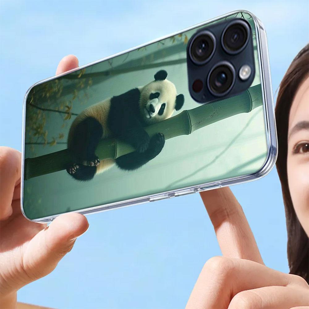 Panda Baby, Giant Panda Family Clear Phone Case For Iphone 17 Air 16 Pro Max 15 Pro 14 Plus 17E 16E 11 13 12 Mini Cover Cases Fu