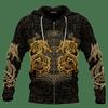 Men's Sweatshirt Spring 3D Digital Tattoo Printed Long-sleeved Hooded Cardigan Top