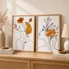 Abstract Line Wall Art, Fashion Woman Flower Canvas Painting Modern Poster Prints Bedroom Living Room Wall Decor