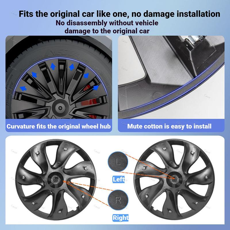 Hubcaps 19 Inch for Tesla Model Y Juniper 2025+ Performance Replacement Wheel Cover Automobile Hub Cap Full Rim Accessories 4PCS