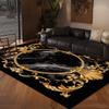 Home Decoration Modern Luxury Large Living Room Antiskid Carpet Soft Bedroom Cloakroom Mats Easy Cleaning Lounge Rug Black Gold