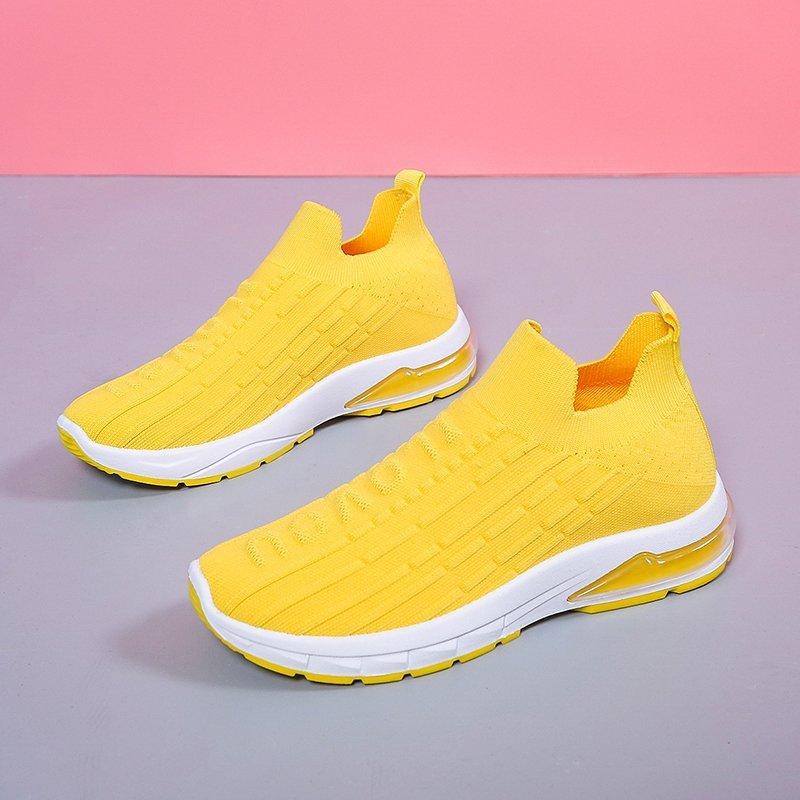 Модные женские туфли на воздушной подушке, сетчатые осенние кроссовки, женские вулканизированные туфли, повседневные туфли на плоской подошве, белые мягкие прогулочные туфли
