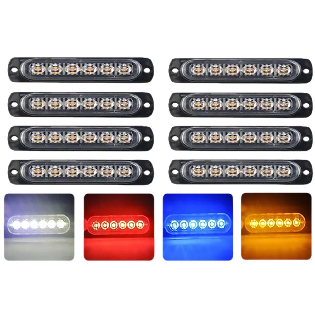 1X Truck LED Strobe Police Warning Light 6SMD Grille Flashing Side Light Bar Car Trailer Beacon Lamp Amber Traffic Light 12V 24V