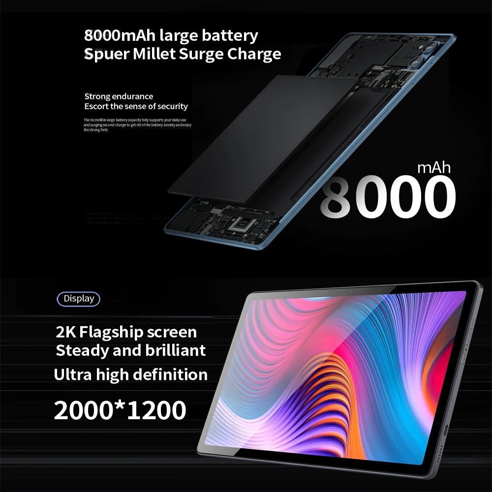 Планшет Android 12 Pad P60, 10,4 дюйма, дисплей 2000*1200, 8 ГБ ОЗУ, 256 ГБ ПЗУ, 8000 мАч, камера 13 МП + 5 МП, двойной Wi-Fi, планшеты