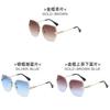 Metallic Frame Geometric Sunglasses With Gradient Pink Lenses Uv400 For Outdoor Activities And Parties
