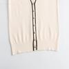 Women's French Style V-Neck Color Block Knit Cardigan Sweater 2024
