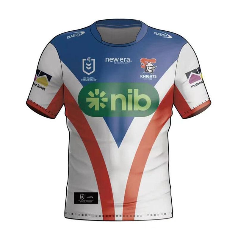 2024NRL Южный Сидней Кролики Рыцари Регбийная Футболка с Коротким Рукавом Спортивный Тренировочный Костюм Регбийные Футболки