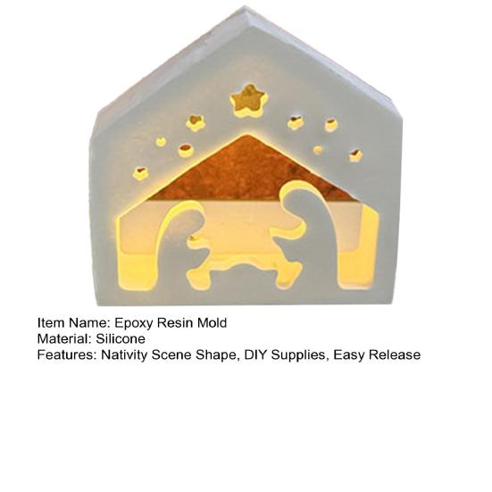 Christmas Nativity Lamp Silicone Mold DIY Handmade Birth of Jesus Scene Ornament Crafts Mold