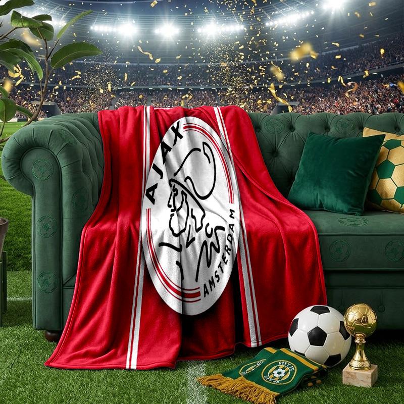 Ajax Amsterdam Crest Throws Blanket Flannel Blankets Plush for Couch Bed Gifts for Men Women Travel picnic blanket Christmas fan gifts