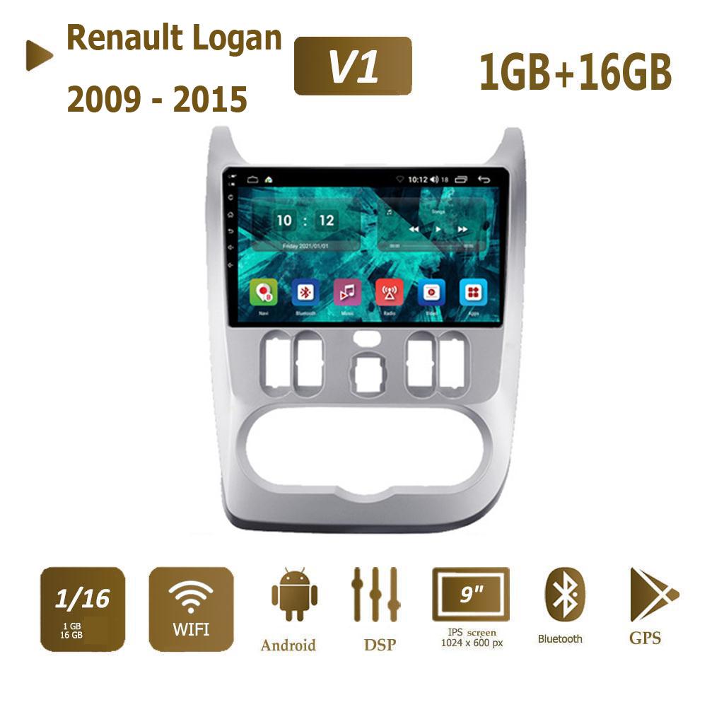 Автомобильное мультимедийное авторадио с Android 2 Din для Renault Logan 1 Sandero Dacia Duster 2009-2015, мультимедийная GPS-навигация Carplay, 2 + 32 ГБ