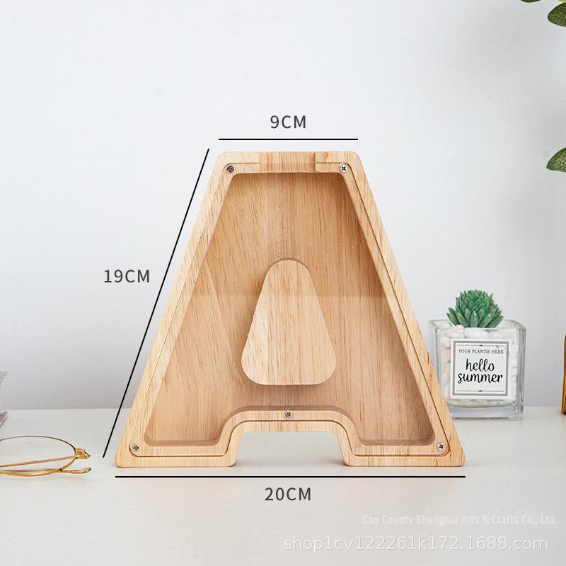 Деревянная акриловая буква-копилка Cross-Border: Креативная современная прозрачная банка для денег