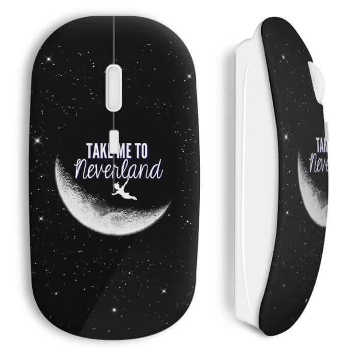 Souris sans fil - MANIACASE - Neverland Peter Pan - Noir - USB wifi - Compatible Mac et PC