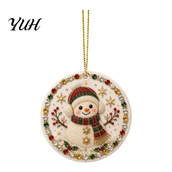 Christmas Hanging Ornament Acrylic Ornament, Double Side Printed Animal Shaped Holiday Tree Decor Pendant, Festive Home Decoration
