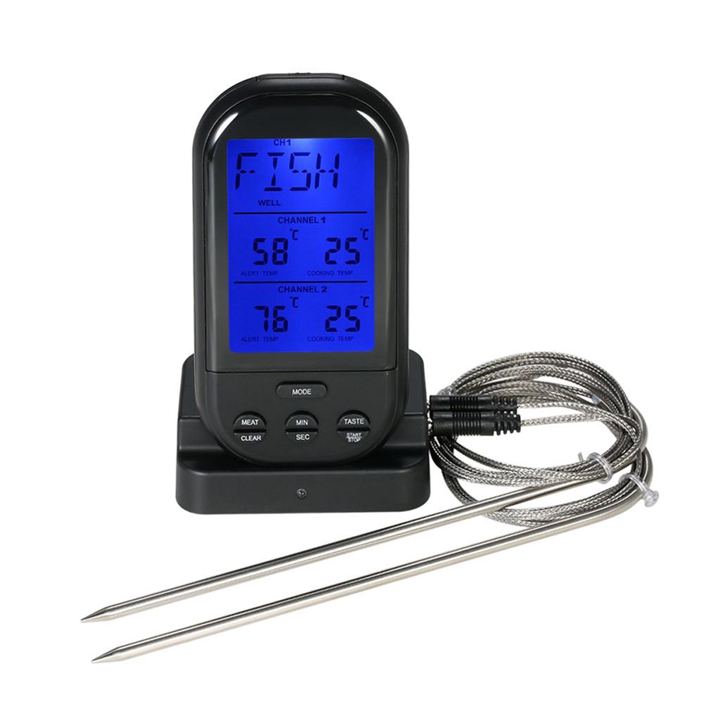 Беспроводной инструмент для мяса с двойным приготовлением пищи барбекю цифровой термометр зонд