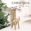 Christmas Tabletop Reindeer Ornament Wooden Silver Stand Holiday Home Decor