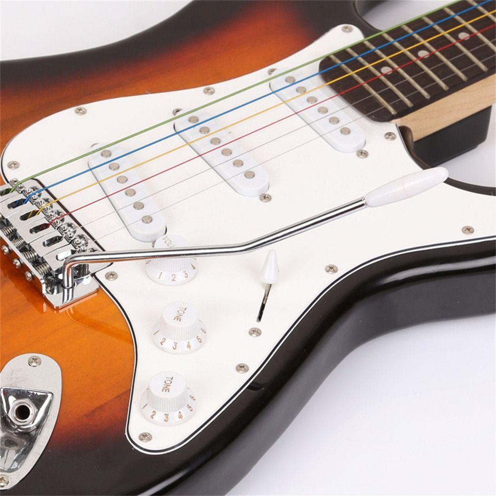 Черно-белая электрогитара ручка кривошипная ручка рычаг тремоло гитара музыка хобби
